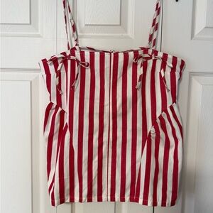 Chic Red and White Striped Camisole